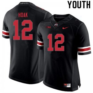 Youth Ohio State Buckeyes #12 Gunnar Hoak Blackout Nike NCAA College Football Jersey Ventilation RYW2444UV